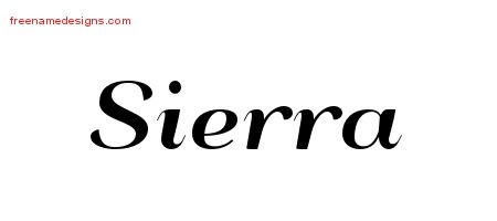 Sierra Art Deco Name Tattoo Designs