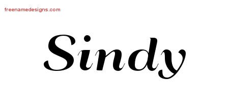 Sindy Art Deco Name Tattoo Designs