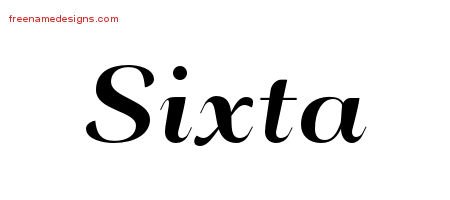 Sixta Art Deco Name Tattoo Designs