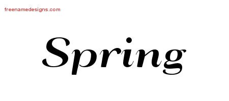 Spring Art Deco Name Tattoo Designs