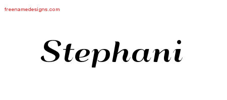 Stephani Art Deco Name Tattoo Designs
