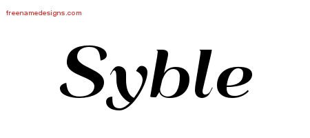 Syble Art Deco Name Tattoo Designs