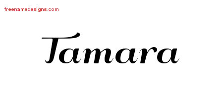 Tamara Art Deco Name Tattoo Designs