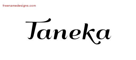 Taneka Art Deco Name Tattoo Designs