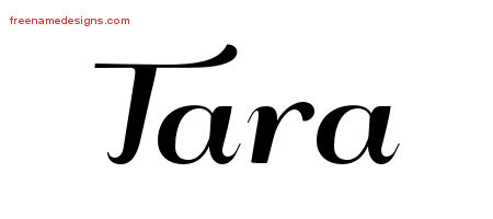 Tara Art Deco Name Tattoo Designs