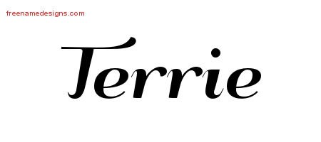 Terrie Art Deco Name Tattoo Designs
