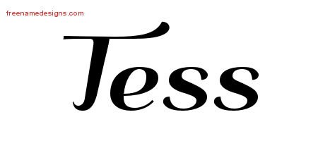 Tess Art Deco Name Tattoo Designs