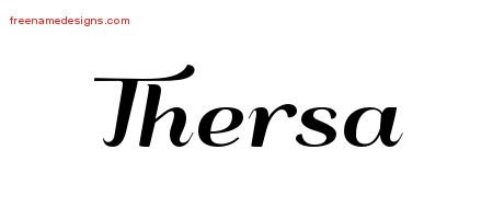 Thersa Art Deco Name Tattoo Designs