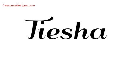 Tiesha Art Deco Name Tattoo Designs