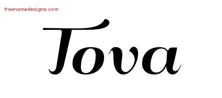 Tova Art Deco Name Tattoo Designs