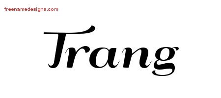 Trang Art Deco Name Tattoo Designs