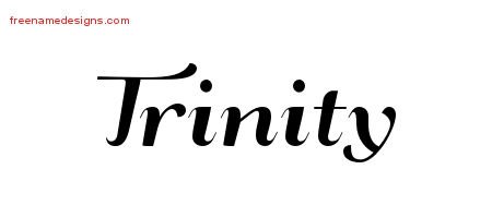 Trinity Art Deco Name Tattoo Designs