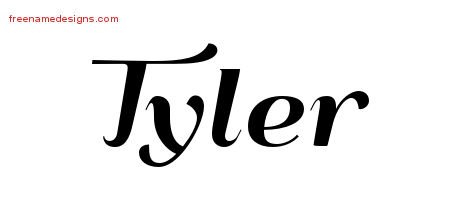 Tyler Art Deco Name Tattoo Designs