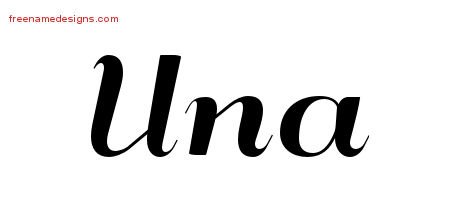 Una Art Deco Name Tattoo Designs