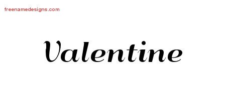 Valentine Art Deco Name Tattoo Designs