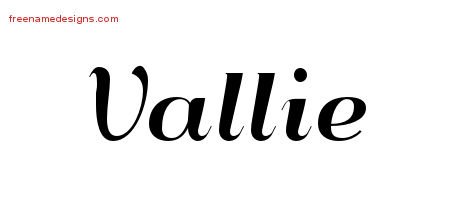 Vallie Art Deco Name Tattoo Designs