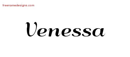 Venessa Art Deco Name Tattoo Designs