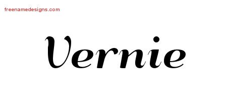 Vernie Art Deco Name Tattoo Designs