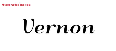 Vernon Art Deco Name Tattoo Designs