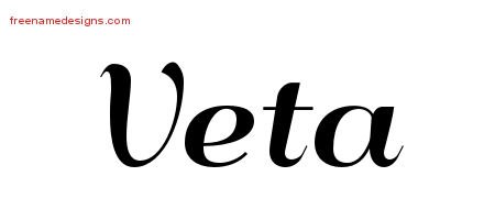 Veta Art Deco Name Tattoo Designs