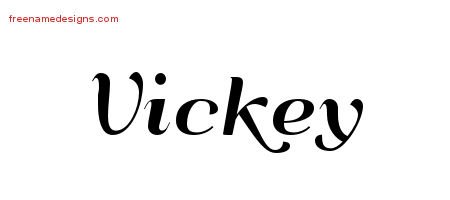 Vickey Art Deco Name Tattoo Designs