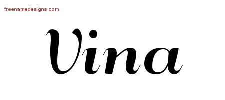 Vina Art Deco Name Tattoo Designs