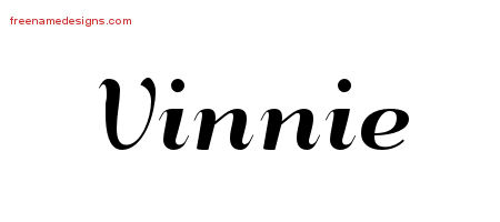 Vinnie Art Deco Name Tattoo Designs