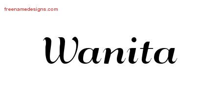 Wanita Art Deco Name Tattoo Designs