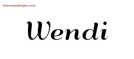 Wendi Art Deco Name Tattoo Designs