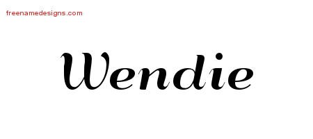 Wendie Art Deco Name Tattoo Designs