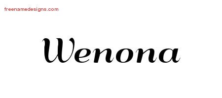 Wenona Art Deco Name Tattoo Designs