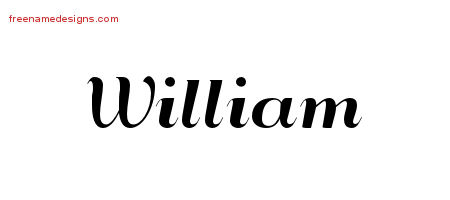 William Art Deco Name Tattoo Designs
