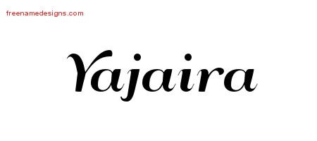 Yajaira Art Deco Name Tattoo Designs