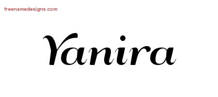 Yanira Art Deco Name Tattoo Designs