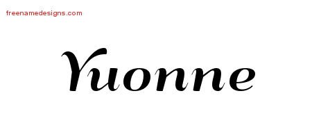 Yuonne Art Deco Name Tattoo Designs