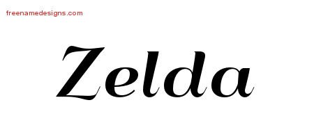 Zelda Art Deco Name Tattoo Designs