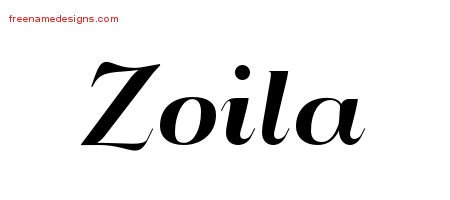 Zoila Art Deco Name Tattoo Designs