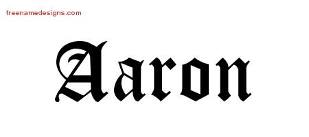 Aaron Blackletter Name Tattoo Designs
