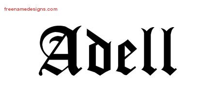 Adell Blackletter Name Tattoo Designs