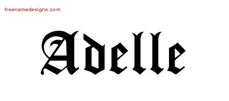 Adelle Blackletter Name Tattoo Designs