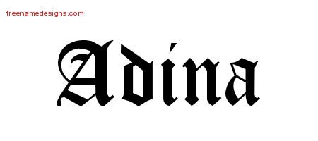 Adina Blackletter Name Tattoo Designs