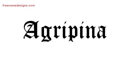 Agripina Blackletter Name Tattoo Designs