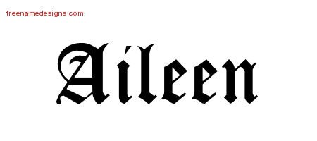Aileen Blackletter Name Tattoo Designs