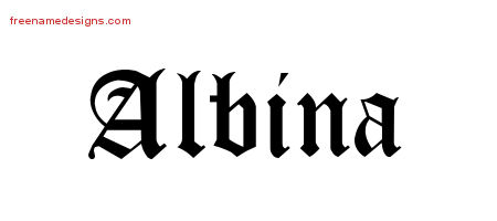 Albina Blackletter Name Tattoo Designs