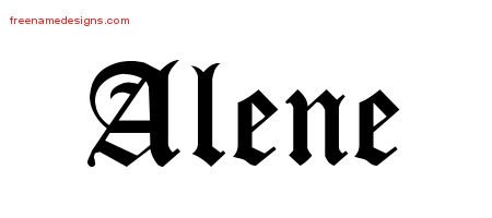 Alene Blackletter Name Tattoo Designs