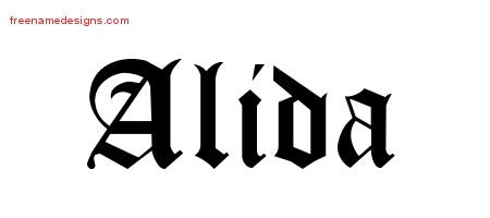 Alida Blackletter Name Tattoo Designs