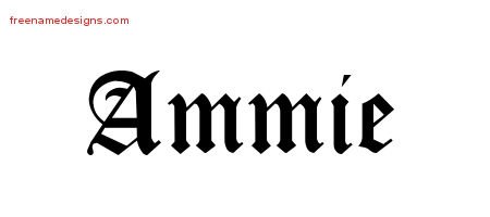 Ammie Blackletter Name Tattoo Designs