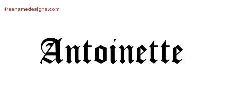 Antoinette Blackletter Name Tattoo Designs