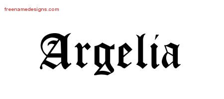 Argelia Blackletter Name Tattoo Designs