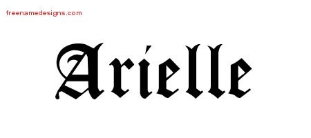 Arielle Blackletter Name Tattoo Designs